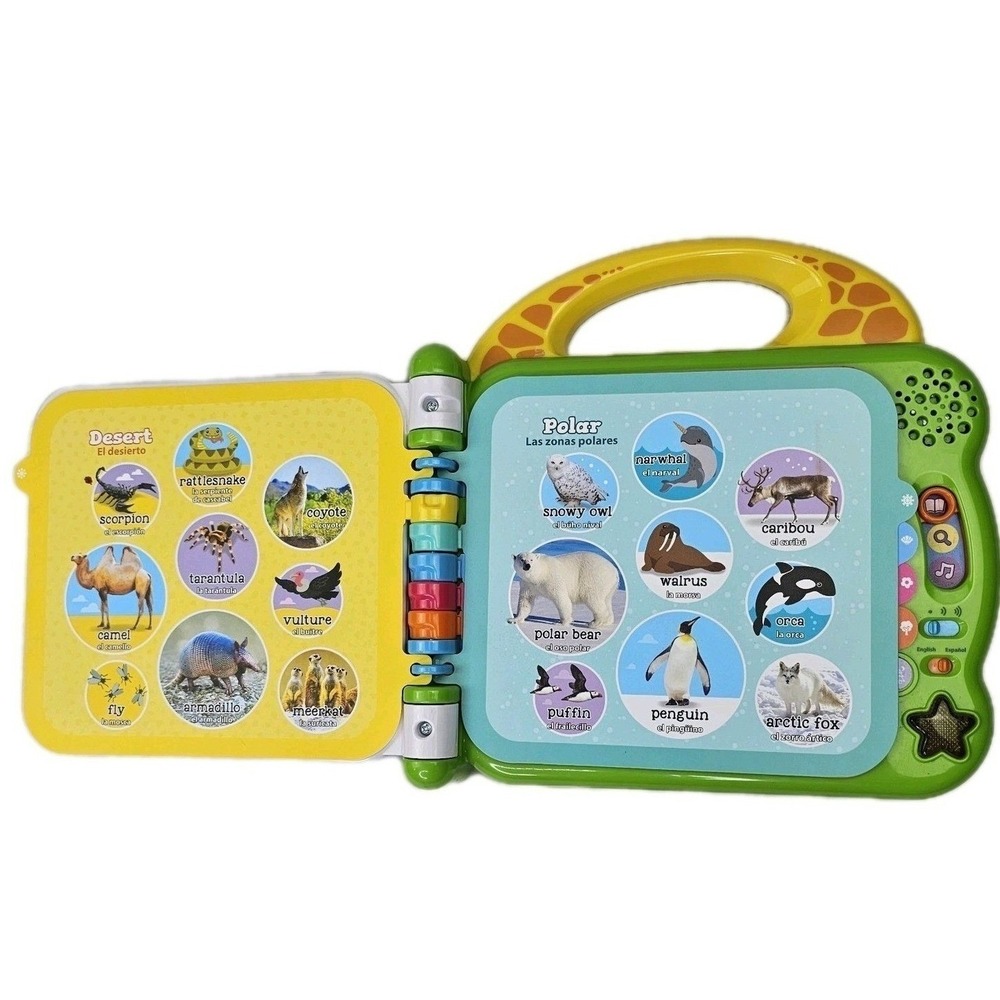 LeapFrog 100 Animals Book Interactive Bilingual English Spanish Learning Toy